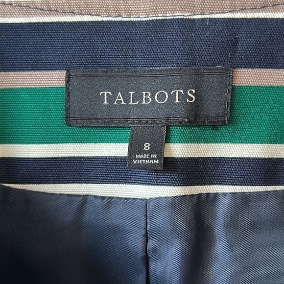 Talbots Green & Blue Striped Jacket Size 8 - Picture 9 of 13
